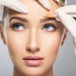 Close-up of a woman receiving a cosmetic injection